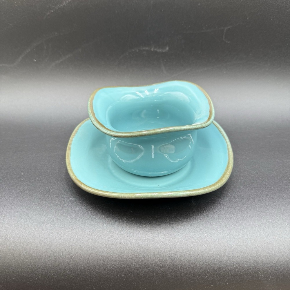 Southern Living at Home Tuscan Tidbit Bowl & Saucer Set Blue 3"x 6" EUC